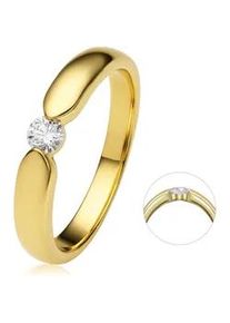 Diamantring ONE ELEMENT "0.17 ct Diamant Brillant Spannfassung Ring aus 585 Gelbgold" Fingerringe Gr. 56, Gelbgold 585-Diamanten, goldfarben (gold) Damen Gold Schmuck Spannfassung