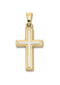 Ketten-Anhänger ONE ELEMENT "Kreuz Anhänger aus 333 Gelbgold" Schmuckanhänger Gr. Gelbgold 333, goldfarben (gold) Damen Gold Schmuck