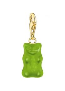 Charm-Einhänger Thomas Sabo "THOMAS x HARIBO Schmuck: Charm" Charms goldfarben (gelbgoldfarben, grün, grün) Damen mit Kristallglas