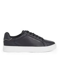 Plateausneaker Tommy Hilfiger "ESSENTIAL COURT SNEAKER" Gr. 36, blau (dunkelblau) Damen Schuhe Freizeitschuh, Halbschuh, Schnürschuh mit Logoprägung