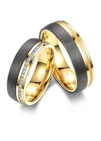 Trauring MARRYA "Carbon Ringe Trauringe Eheringe Partnerringe" Fingerringe Gr. 54, Carbon, schwarz (herren ring, schwarz, gold) Damen