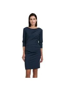 BETTY & CO Jerseykleid BETTY & CO "Betty Co mit 3/4 Arm" Gr. 42, Normalgrößen, blau (navy blue) Damen Kleider Falten