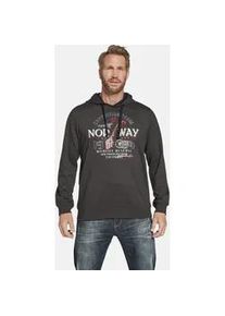 Kapuzensweatshirt Jan Vanderstorm "Sweatshirt HINRICUS" Gr. 4XL, grau (dunkelgrau melange) Herren Sweatshirts