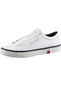 Sneaker Tommy Hilfiger "MODERN VULC CORPORATE LEATHER" Gr. 43, weiß Herren Schuhe mit Logoflagge in der Sohle, Freizeitschuh, Halbschuh, Schnürschuh