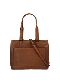 XZONE Laptoptasche X-ZONE "RFID" Gr. B/H/T: 30cm x 24cm x 11cm onesize, braun (cognac) Damen Taschen echt Leder