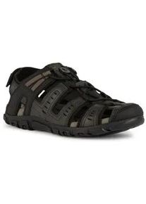 Sandale Geox "UOMO SANDAL STRADA C" Gr. 44, braun (schwarz, braun) Herren Schuhe Sommerschuh, Klettschuh, Outdoorsandale, mit Lederfußbett