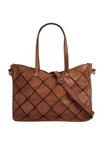 Shopper Samantha Look Gr. B/H/T: 40cm x 28cm x 10cm onesize, braun (cognac) Damen Taschen echt Leder, Made in Italy