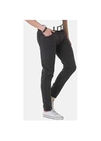 Cipo & Baxx Stoffhose CIPO & BAXX "Hose", Herren, Gr. 32, L&auml;nge 34, grau (anthrazit), 49% Baumwolle, 31% Polyester, 17% Viskose, 3% Elasthan, kariert, slim fit lang, Hosen Stoffhose, mit dezentem Karomuster, CD724