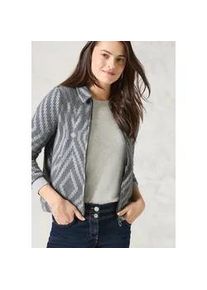 Cardigan Cecil Gr. XL (44), platinum grey mel. Damen Strickjacken mit grafischem Muster