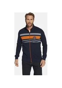 Sweatjacke Jan Vanderstorm "Sweatjacke HEELKO" Gr. XXL, blau (dunkelblau) Herren Sweatjacken