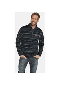 Sweatjacke Jan Vanderstorm "Fleecejacke NELS" Gr. L, blau (dunkelblau gemustert) Herren Sweatjacken