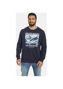 Sweatshirt Jan Vanderstorm "Doppelpack HOLDGER" Gr. L, grün (grün blau) Herren Sweatshirts mit elastischem Saumbund