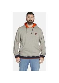 Kapuzensweatshirt CHARLES COLBY "Sweatshirt EARL MARCAS" Gr. 4XL, grau (hellgrau melange) Herren Sweatshirts