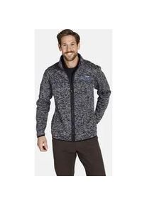 Sweatjacke Jan Vanderstorm "Strickfleecejacke KOLMUND" Gr. XL, schwarz Herren Sweatjacken