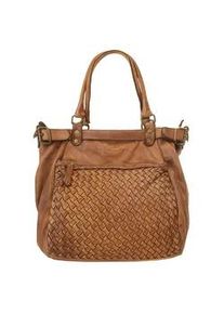 Shopper Samantha Look Gr. B/H/T: 28cm x 28cm x 16cm onesize, braun (cognac) Damen Taschen echt Leder, Made in Italy