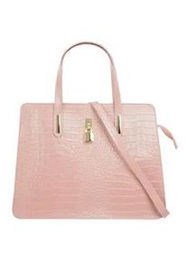 Henkeltasche CLUTY Gr. B/H/T: 36cm x 28cm x 8cm onesize, rosa Damen Taschen echt Leder, Made in Italy