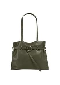 Henkeltasche Samantha Look Gr. B/H/T: 36cm x 26cm x 15cm onesize, grün (dunkelgrün) Damen Taschen echt Leder, Made in Italy