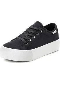 Sneaker Lascana Gr. 41, schwarz Damen Schuhe Skaterschuh Canvassneaker Plateausneaker Sneaker low Schnürhalbschuh, Freizeitschuh aus Textil mit Plateausohle