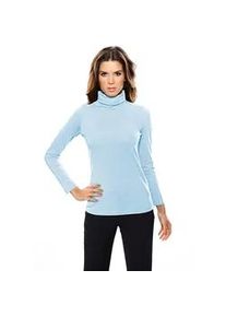 Rollkragenshirt Heine "Rollkragen-Shirt" Gr. 50, blau (bleu) Damen Shirts