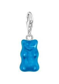 Charm-Einhänger Thomas Sabo "THOMAS x HARIBO Schmuck: Charm" Charms bunt (silberfarben, blau, blau) Damen mit Kristallglas