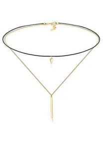 Collier Elli "Choker Geo Dreieck Layer Minimal 925 Silber" Halsketten Gr. 36, ohne Stein, Silber 925 (Sterlingsilber), L: 36cm, goldfarben (gold) Damen Halsschmuck