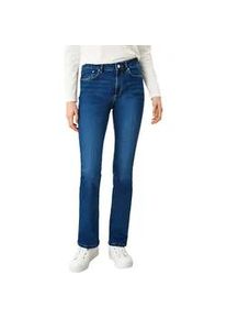 Bootcut-Jeans s.Oliver "BEVERLY" Gr. 42, Länge 34, blau (dunkelblau stretched34) Damen Jeans 5-Pocket-Jeans in Stretch-Qualität, mit Nieten an den Taschen