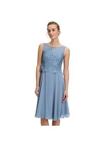 Chiffonkleid Vera Mont "Vera Mont mit Stickerei" Gr. 40, Normalgrößen, blau (bluish grey) Damen Kleider Stickerei