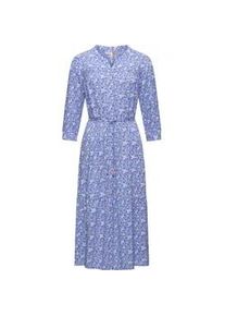 Maxikleid Ragwear "Meve" Gr. M (38), Normalgrößen, blau Damen Kleider Leichtes Langarmkleid mit Blumenmuster