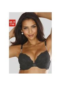 Push-up-BH Lascana "Dalia" Gr. 70, Cup A, schwarz Damen BHs mit edlen Strasssteinchen an den Trägern, Dessous