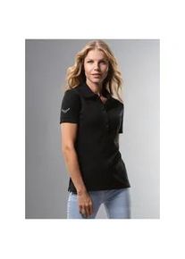 Poloshirt TRIGEMA "TRIGEMA mit Kristallsteinen" Gr. XXXL, schwarz Damen Shirts