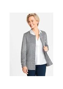 Lascana Strickjacke CLASSIC Gr. 42, grau (steingrau-meliert) Damen Strickjacken