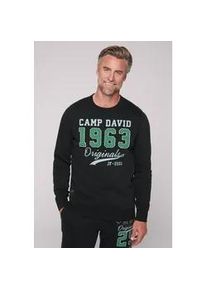 Sweater CAMP DAVID Gr. S, schwarz Herren Sweatshirts mit weicher Innenseite