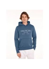 Hoodie Tommy Hilfiger "BIG HOODY" Gr. XL (52), blau (aegean sea) Herren Sweatshirts mit kontrastfarbenen Print