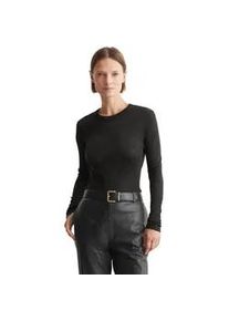 Marc O'Polo Langarmshirt MARC O'POLO "aus Lyocell-Schurwolle-Mix" Gr. XXL, grau (dunkelgrau) Damen Shirts