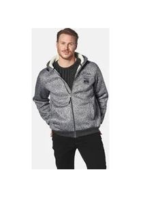 Kapuzensweatjacke Jan Vanderstorm "Sweatjacke MIKRIKSON" Gr. XXXL, grau (grau melange) Herren Sweatjacken