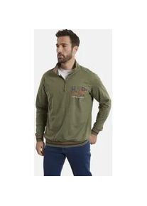 Sweatshirt Jan Vanderstorm "Sweatshirt THORBEN" Gr. 7XL, grün (khaki melange) Herren Sweatshirts