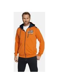 Kapuzensweatjacke Jan Vanderstorm "Sweatjacke RENKO" Gr. 7XL, orange Herren Sweatjacken