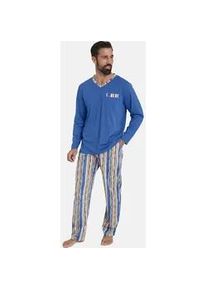 Schlafanzug Jan Vanderstorm "Schlafanzug ANTOS" Gr. XXL, blau (royal gemustert) Herren Homewear-Sets