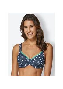 Bügel-Bikini-Top feel good Gr. 54, Cup B, blau (dunkelblau, getupft) Damen Bikini-Oberteile