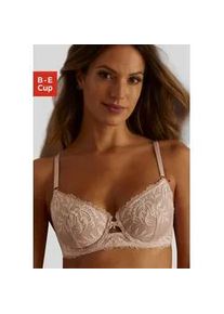 Bügel-BH Lascana Gr. 85, Cup E, lila (mauve) Damen BHs mit feiner floraler Spitze, Dessous