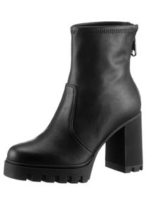 High-Heel-Stiefelette Calvin Klein Jeans "HEEL PLATFORM ZIP BOOT MG NAPPA", Damen, Gr. 40, schwarz, Lederimitat, unifarben, modisch, Schuhe, Ankleboots, Stiefelette, Blockabsatz, mit Fersen-Reißverschluss