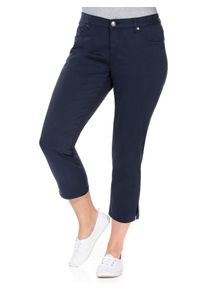sheego Damen 7/8-Hose "Große Größen", blau, sportlich, Gr. 54, unifarben, Obermaterial: 97% Baumwolle, 3% Elasthan, Hosen, aus elastischem