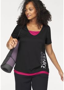 Venice Beach Damen Funktionsshirt, schwarz, sportlich, Gr. 56, Obermaterial: 95% Polyester, 5% Elasthan, Shirts, figurbetonende Passform,