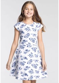 Kangaroos Mädchen Jerseykleid "Kangaroos Mädchen", blau, modisch, Gr. 176, geblümt, bedruckt, Single Jersey, Obermaterial: 95% Baumwolle, 5%