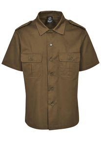 Brandit Herren Langarmhemd "Brandit Herren Short Sleeves US Shirt", grün, Gr. M, unifarben, 80% Polyester, 20% Baumwolle, Hemden