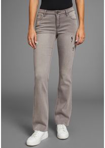 Arizona Damen Bootcut-Jeans "Ultra-Stretch", grau, modisch, Gr. 34, Denim/Jeans, Obermaterial: 74% Baumwolle, 24% Polyester, 2% Elasthan, Jeans,