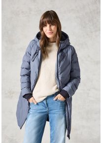 Cecil Damen Steppmantel, grau, casual, Gr. XL, unifarben, Stoff, Obermaterial und Futter: 100% Polyester, Mäntel, mit Kapuze mit Tunnelzugband