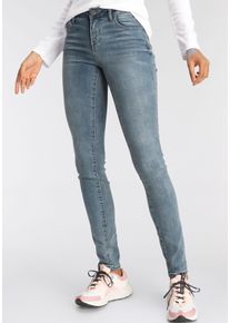 Arizona Damen Skinny-fit-Jeans "Ultra-Stretch", blau, Basic, Gr. 24, Denim/Jeans, Obermaterial: 74% Baumwolle, 24% Polyester, 2% Elasthan, Jeans,