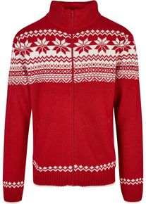 Brandit Herren Strickjacke "Brandit Herren Cardigan Norweger", rot, Gr. 4XL, mehrfarbig, 100% Polyacryl, Strickjacken