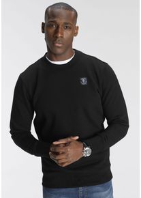DELMAO Herren Sweatshirt, schwarz, Basic, Gr. XL, unifarben, angeraute Sweatware, Obermaterial: 60% Baumwolle, 40% Polyester, Sweatshirts, Langarm,